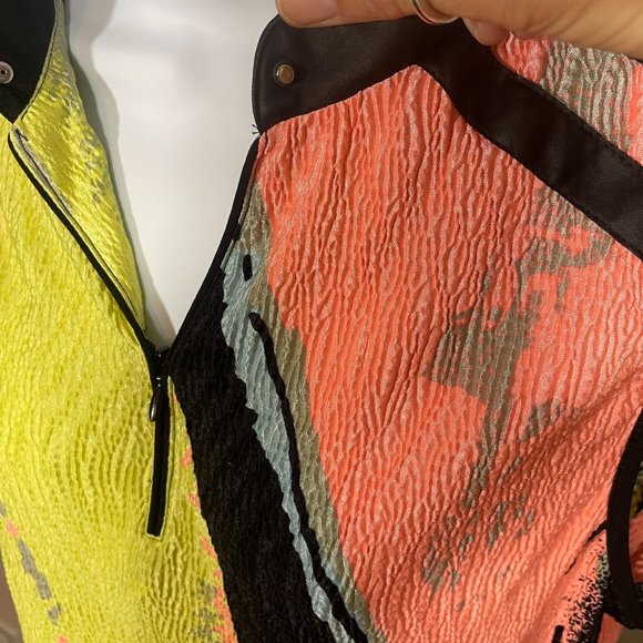 Jamie Sadock Sleeveless Zip Polo Top Multicolor Sz Large - Picture 4 of 11